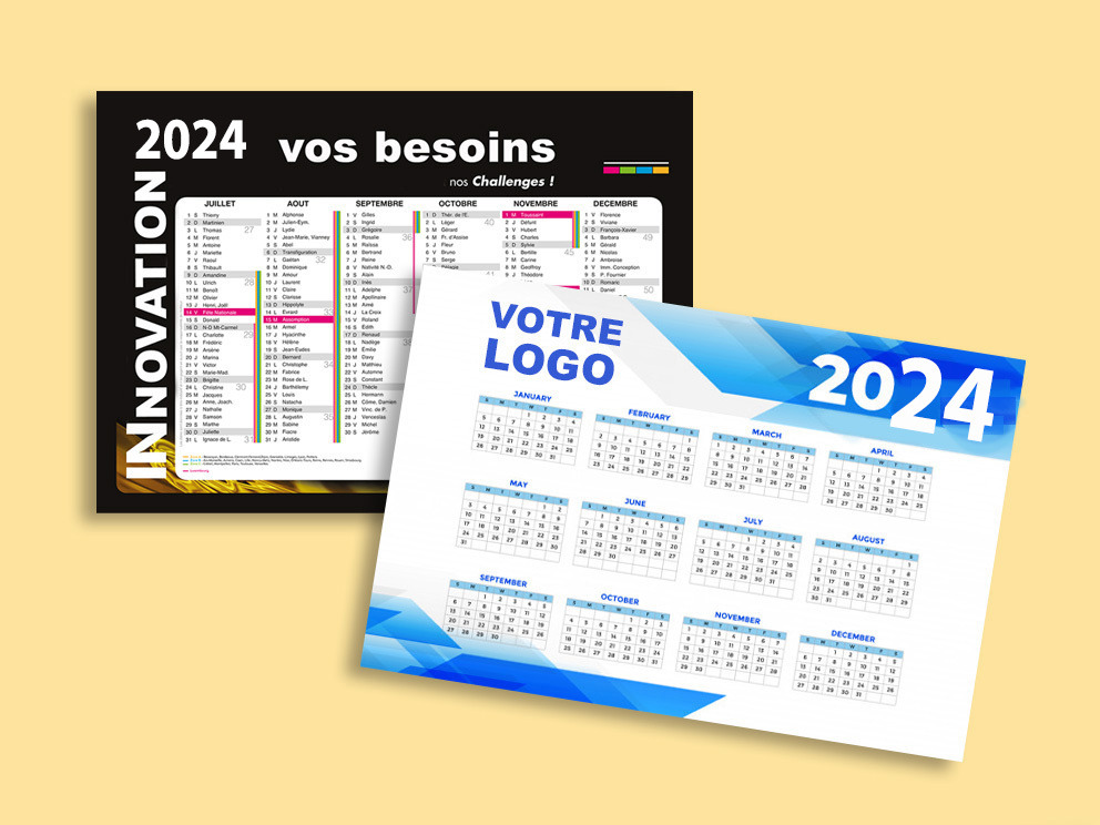 Calendrier souple cartonné 2024 Essonne 91 Hauts de Seine 92
